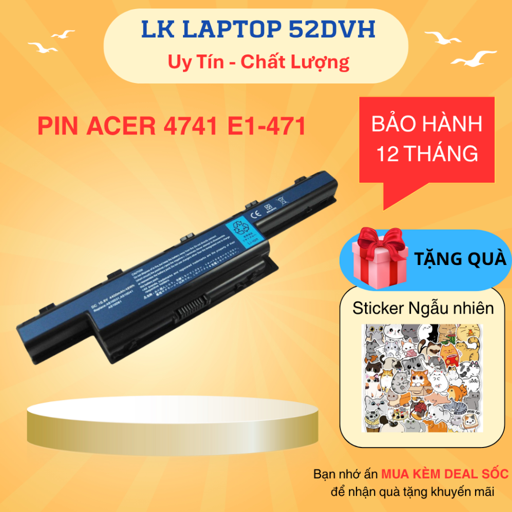 Pin Laptop Acer 4741 E1-471 Aspire 4250 4251 4252 4253 4333 4339 4349 4350 4551 4552 4560 4733 4738 4739 4741 4743 4749