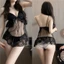 HT42 Bộ ngủ sexy ren xè v1 xuyên thấu mềm mại,đồ ngủ croptop gợi cảm quyến rũ HT42