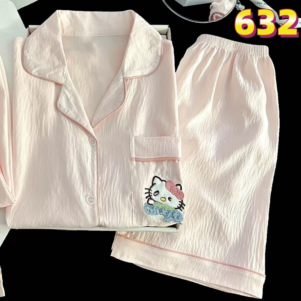 Bộ ngủ pijama đồ ngủ nữ cộc tay hoạ tiết dễ thương pyjama 626