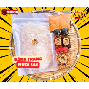 Bánh Tráng Phơi Sương Muối Sặc Ăn Kèm 2 Loại Sốt Tắc Và Sốt Bò