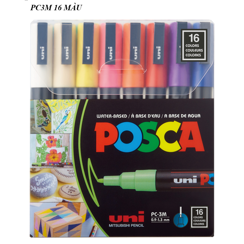 Bộ Bút Nghệ Thuật POSCA PC3M 8 màu/16 màu 0.9~1.3mm | Shopee Việt Nam