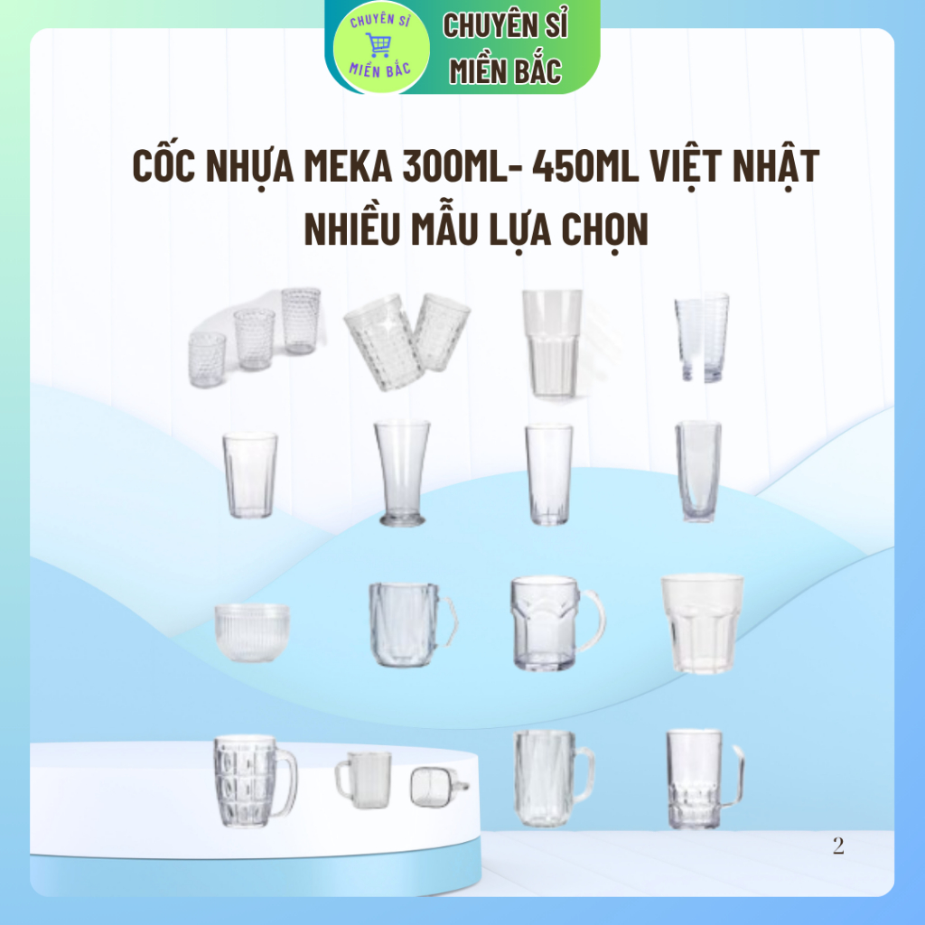 Cốc nhựa meka , cốc sinh tố, trà chanh, nhà hàng 300ml- 450ml Việt Nhật