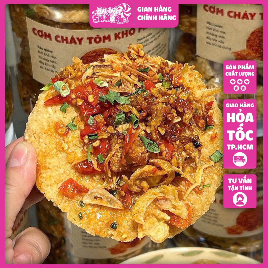 CƠM CHÁY TÔM KHÔ MẮM KẸO Hũ 500gr - Ăn vặt Su Xoắn