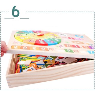 Bảng Gỗ Học Toán Đa Năng Cho Bé – Học Đếm, Cộng Trừ, Nhận Biết Số & Thẻ Lịch – Đồ Chơi Giáo Dục Montessori