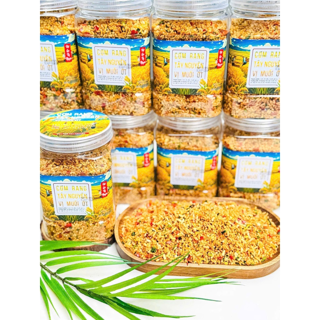 CƠM RANG TÂY NGUYÊN VỊ MUỐI ỚT Siêu Ngon - Hũ 500gr - Ăn Vặt Su Xoắn