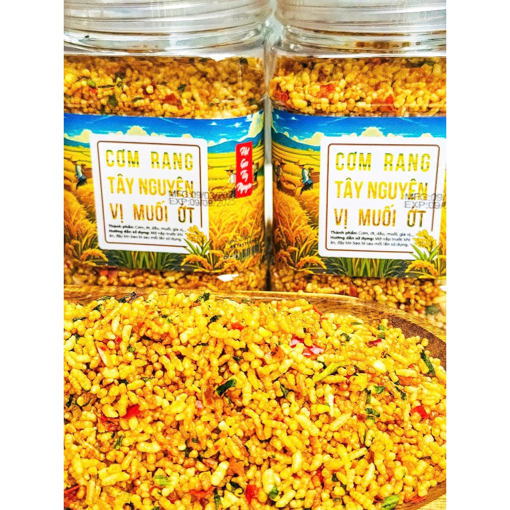 CƠM RANG TÂY NGUYÊN VỊ MUỐI ỚT Siêu Ngon - Hũ 500gr - Ăn Vặt Su Xoắn