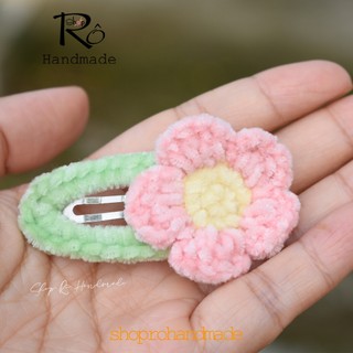 Kẹp tóc mái bông hoa size to handmade cho nữ và bé gái siêu cute 6cm |Shop Rô Handmade