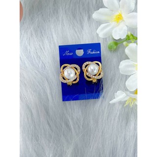 CÁC MẪU HOA TAI NGỌC TRAI CÓ ĐÍNH ĐÁ VIỀN XUNG QUANH HÀNG TITAN BỀN MÀUTRANG SỨC MẠ VÀNG 18K DÀNH CHO NỮ HÀNG CAO CẤP