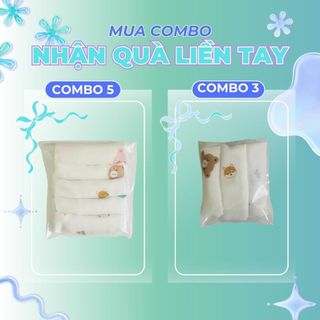 Túi 3 khăn sữa sợi tre 25x25 cm QUÀ TẶNG KHÔNG BÁN
