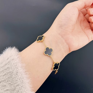 Vòng Tay Lắc Tay Cỏ Bốn Lá KHÔNG GỈ Mạ Vàng nhẹ nhàng