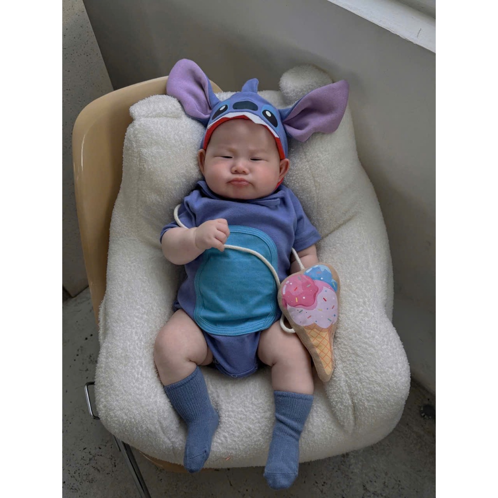 (HÀNG SẴN SHIP) Bodysuit Stick kèm mũ, túi tặng kèm tất trắng cho bé Hàn Quốc cover Uhorang bé 3-13kg, bé trai, bé gái