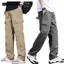 Quần Kaki Túi Hộp Nam Ống Rộng Cạp Chun, Quần Cargo Pants Ống Suông Retro Unisex K06