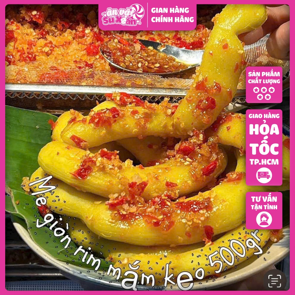 ME RIM GIÒN MẮM KẸO Hũ 500gr Chua cay bá cháy - Ăn vặt Su Xoắn