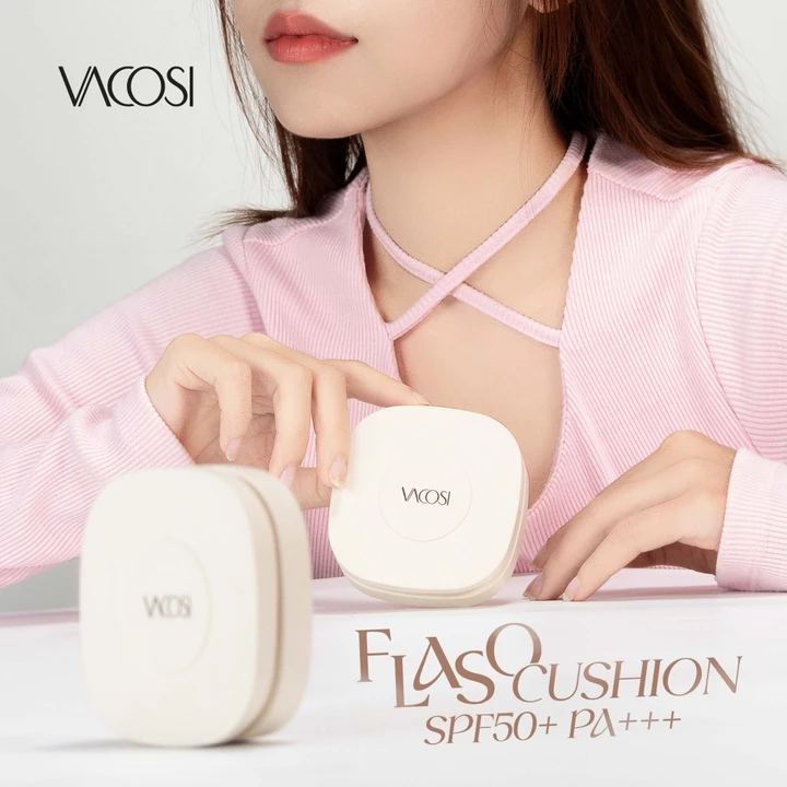 Combo Phấn Cushion & Phấn Phủ Vacosi VK15-VP11 Gồm 2 món: 1 Hộp Phấn Cushion và 1 Hộp Phấn Phủ