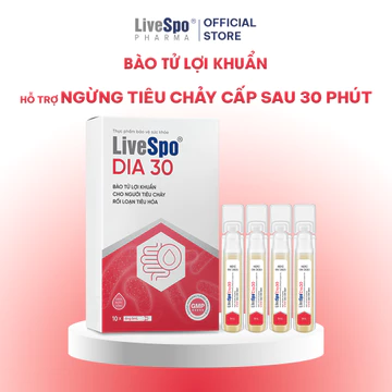 LiveSpo DIA 30 - Men vi sinh chứa bào tử lợi khuẩn giảm tiêu chảy cấp, rối loạn tiêu hóa (10 ống)