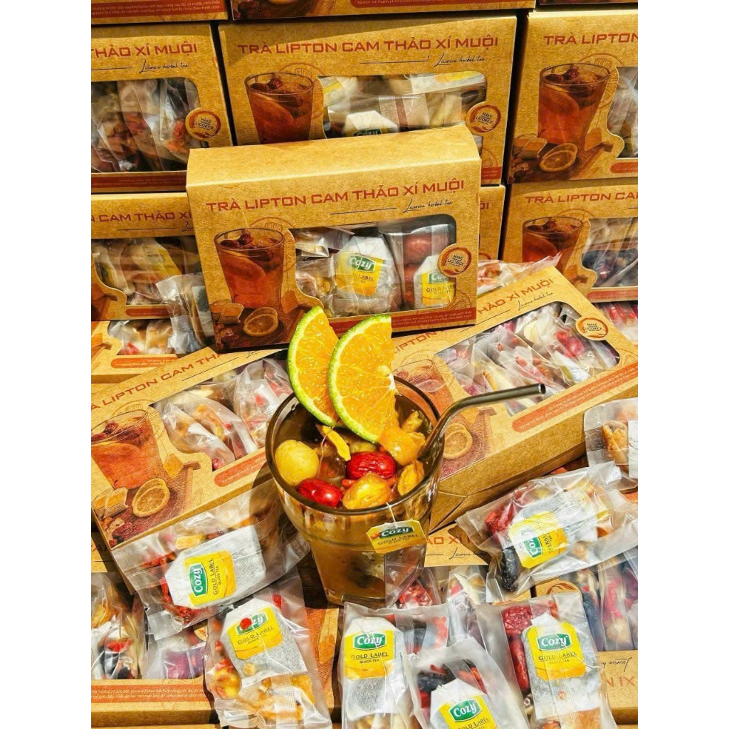 Set 10 Gói TRÀ LIPTON THẢO MỘC CAM THẢO XÍ MUỘI - Ăn vặt Su Xoắn