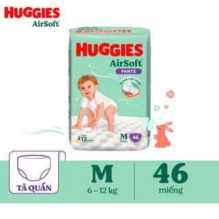 Tã quần HUGGIES AIRSOFT mềm mịn, thoáng khí