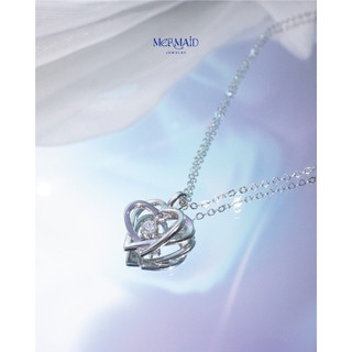 Dây chuyền bạc nữ mặt trái tim đan xen đính đá lấp lánh Hearts Entwined, kèm hộp và túi đựng sang trọng
