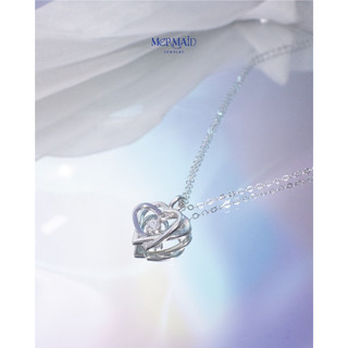 Dây chuyền bạc nữ mặt trái tim đan xen đính đá lấp lánh Hearts Entwined, kèm hộp và túi đựng sang trọng