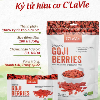 Kỷ tử hữu cơ C'Lavie Organic Goji Berries