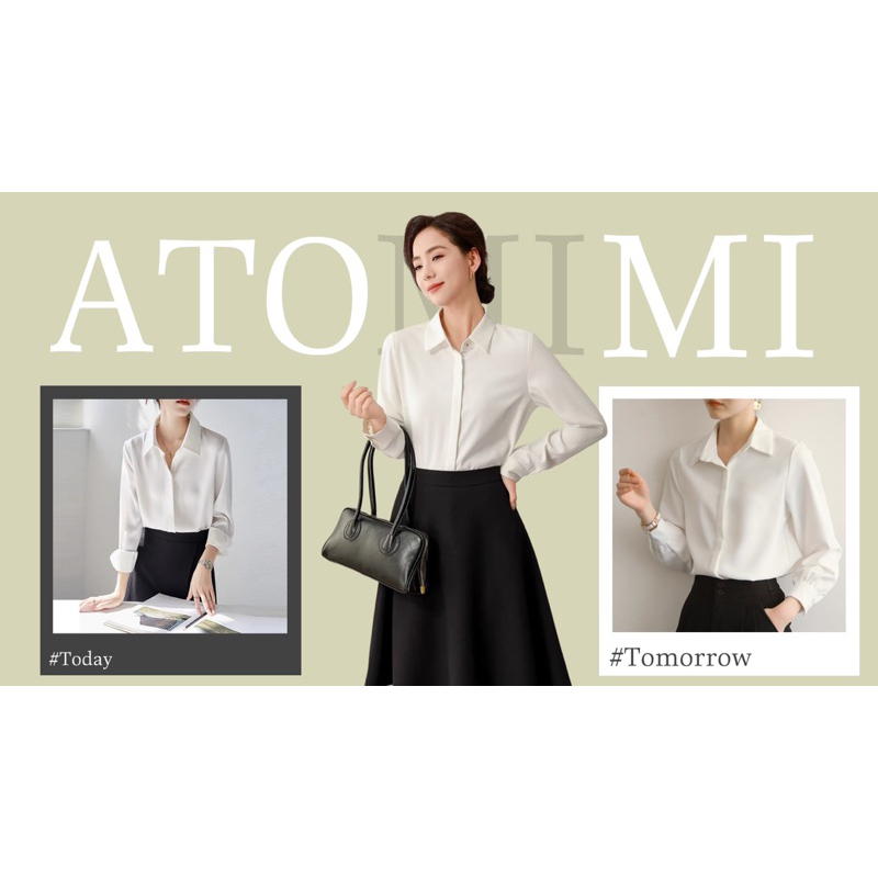 Áo Sơ Mi Trắng Nữ ATOMI Dáng Suông Tay Bèo Sang Trong, Thanh Lịch - AS2