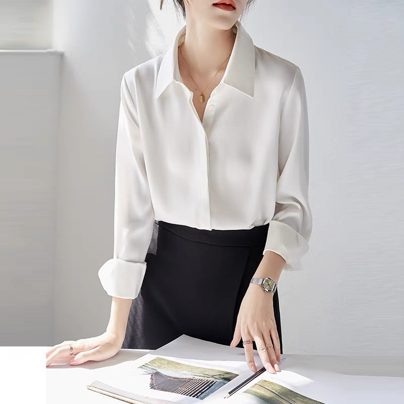 Áo Sơ Mi Trắng Nữ ATOMI Dáng Suông Tay Bèo Sang Trong, Thanh Lịch - AS2