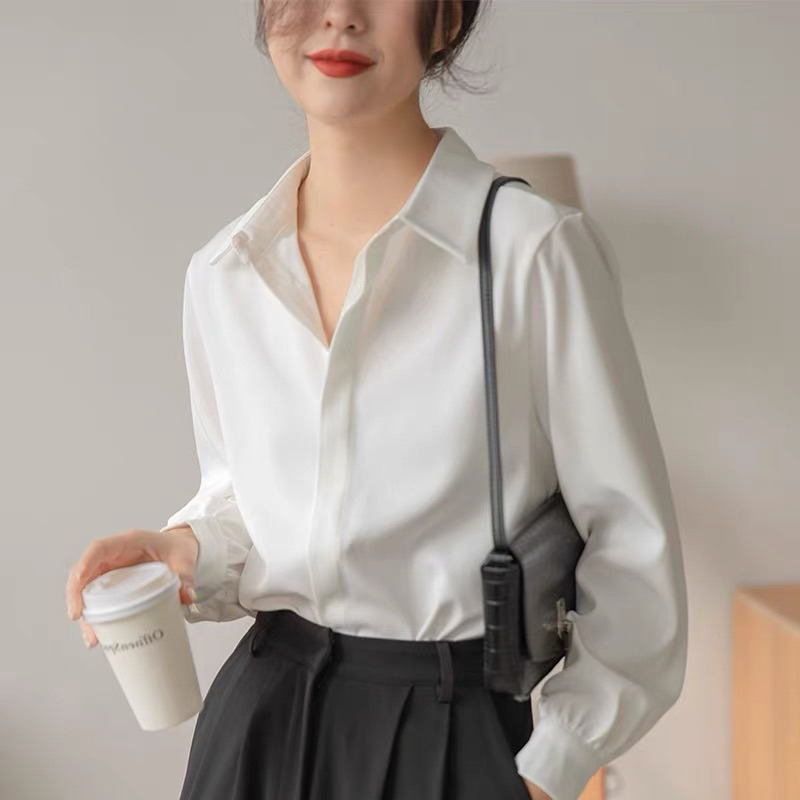 Áo Sơ Mi Trắng Nữ ATOMI Dáng Suông Tay Bèo Sang Trong, Thanh Lịch - AS2