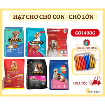 Hạt cho chó con và chó trưởng thành Ganador Fib's SmartHeart thức ăn cho chó con chó lớn đủ vị 400g| LAILA PET SHOP