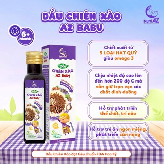Combo 3 Dầu Ăn Dặm Cho Bé NutriAZ 100ML Cá Hồi, Oliu Sachi Và Chiên Xào Cho Bé Phát Triển Toàn Diện Nhập Khẩu Châu Âu