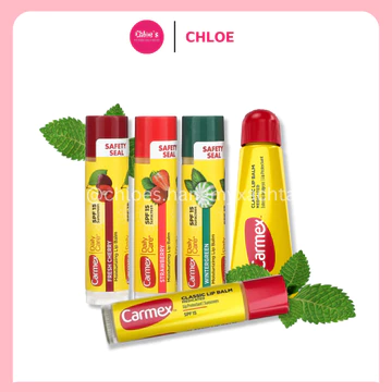 Son Dưỡng Môi Carmex Classic Lip Balm Thỏi Tuýp Không Mùi Có Mùi Hương cấp ẩm làm mềm môi chống nứt nẻ SPF 15 Chống Nắng