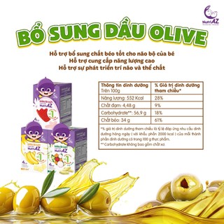 Combo 3 Bánh Ăn Dặm Cao Cấp NutriAZ Vị Trái Cây, Rau Củ Cho Trẻ Từ 6 Tháng Tuổi