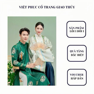Cặp Áo Nhật Bình Cưới , Nam Chất Liệu Gấm Cao Cấp, Nữ Chất Liệu Tafta Sang Trọng , Việt Phục Cổ Trang Giao Thủy
