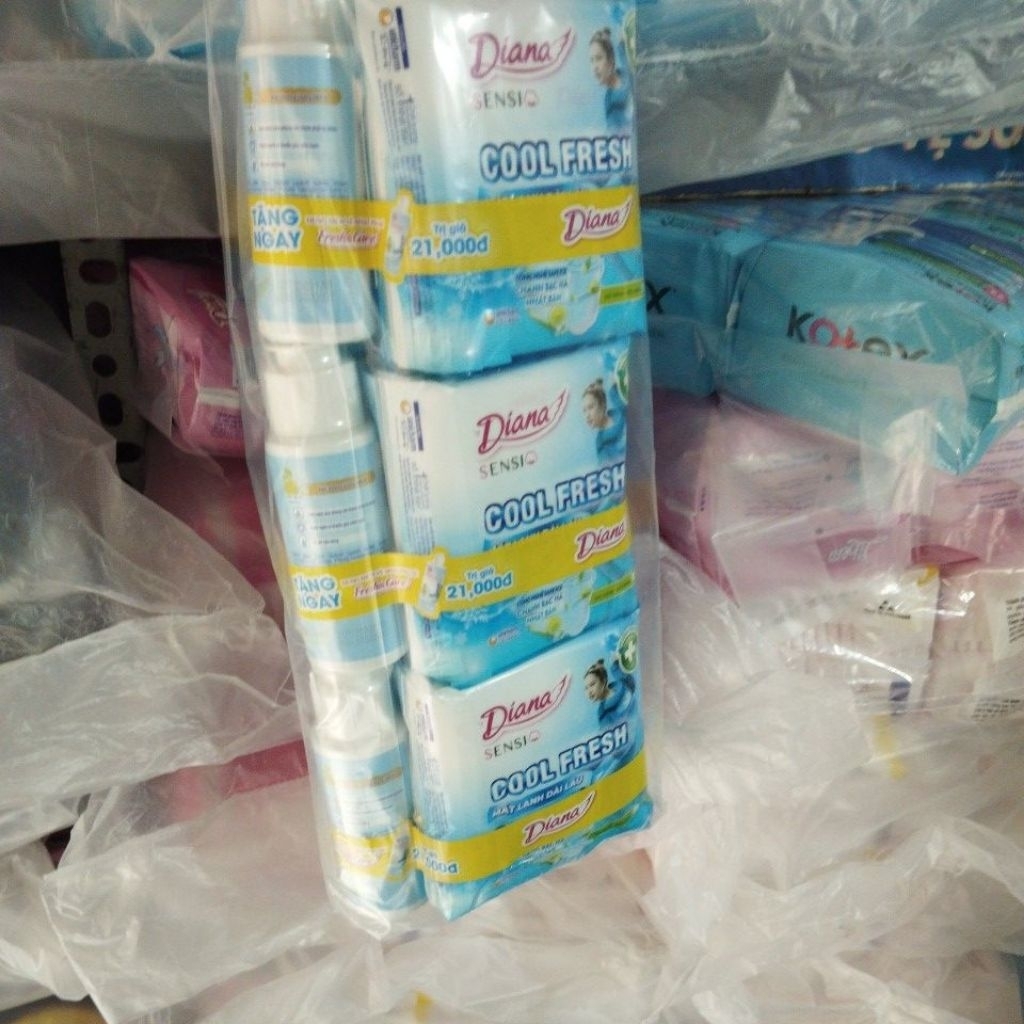 Bộ 6 gói băng vệ sinh Diana sensi cool fresh có cánh / ko cánh 8 miếng/gói