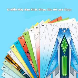 Đồ Chơi Set 36 Tờ Gấp Máy Bay - Giấy Origami Cho Bé Sáng Tạo Với 12 Kiểu Khác Nhau, Họa Tiết Siêu Đẹp Cho Trẻ