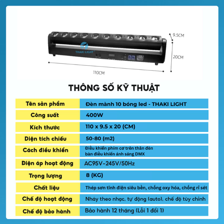 Đánh Giá Đèn Mành LED 10 Bóng THAKI LIGHT Quay 180 Độ