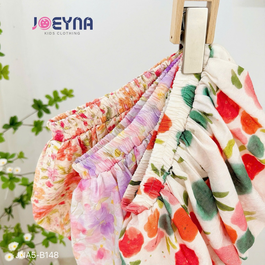 Set yếm cộc Joeyna B148 tơ lụa 2 lớp cho bé