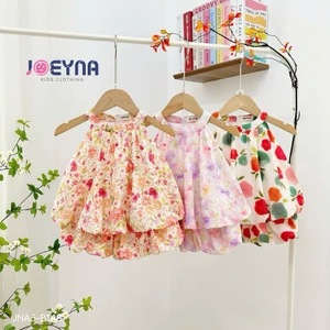 Set yếm cộc Joeyna B148 tơ lụa 2 lớp cho bé