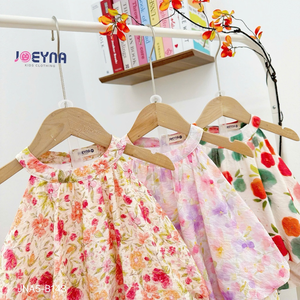 Set yếm cộc Joeyna B148 tơ lụa 2 lớp cho bé