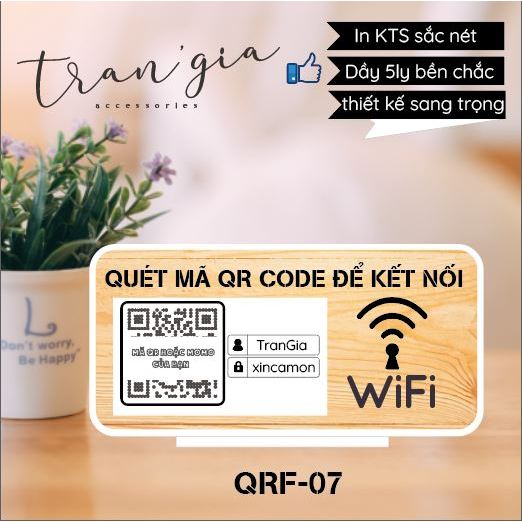 Bảng mã QR Wifi để bàn,Bảng QR code,Tặng mã decal dán, Chất liệu Fomex ...