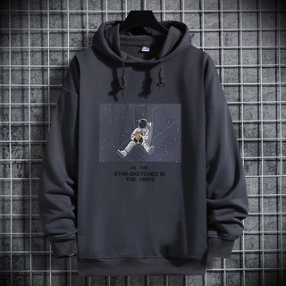 Áo Hoodie nam from rộng chất liệu nỉ in hình phi hành gia
