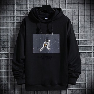 Áo Hoodie nam from rộng chất liệu nỉ in hình phi hành gia