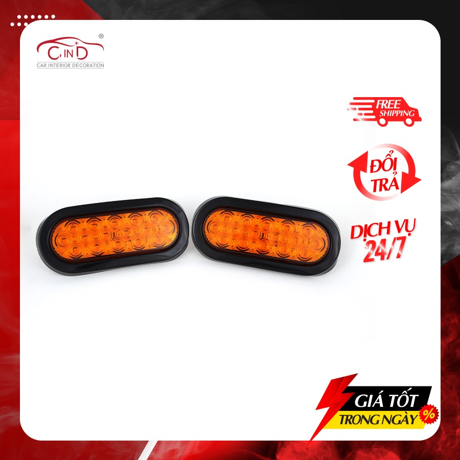 Combo 2 Đèn Led Hình Oval Xe Tải VIAIR VI019 24V Màu Vàng