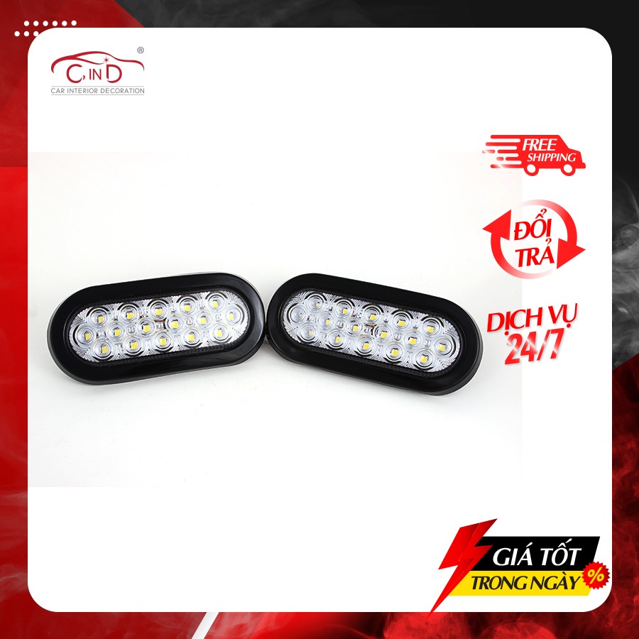Combo 2 Đèn Led Hình Oval Xe Tải VIAIR VI019 12V Màu Trắng