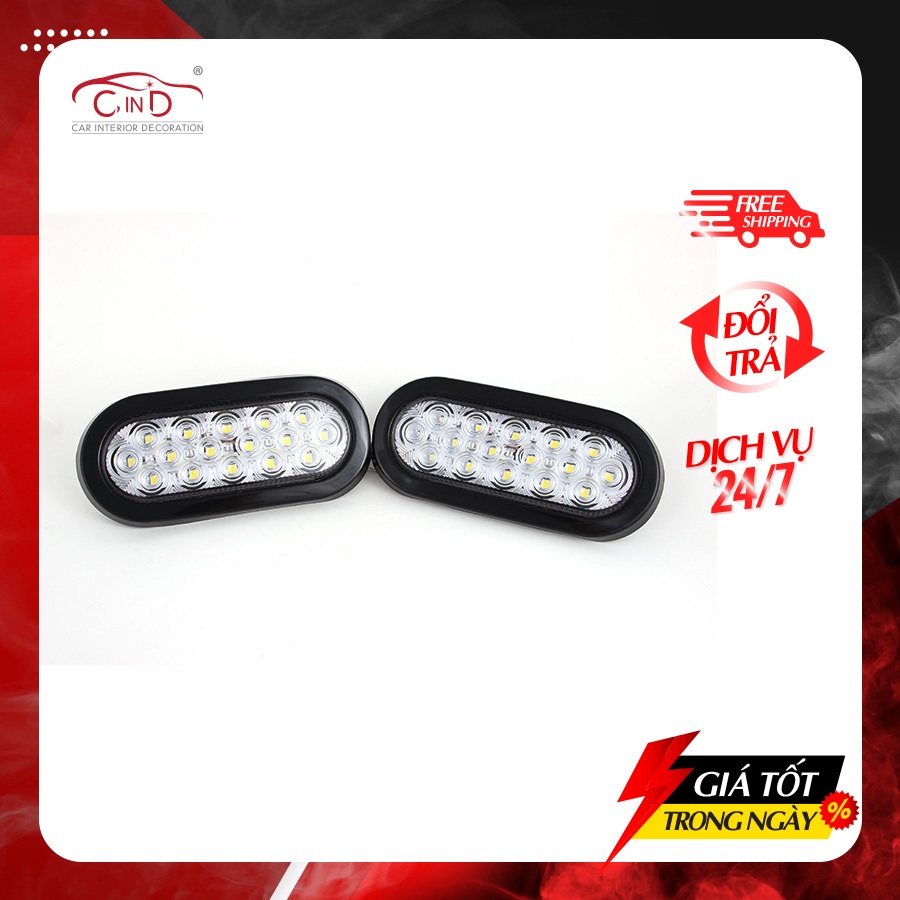 Combo 2 Đèn Led Hình Oval Xe Tải VIAIR VI-019 24V Màu Trắng