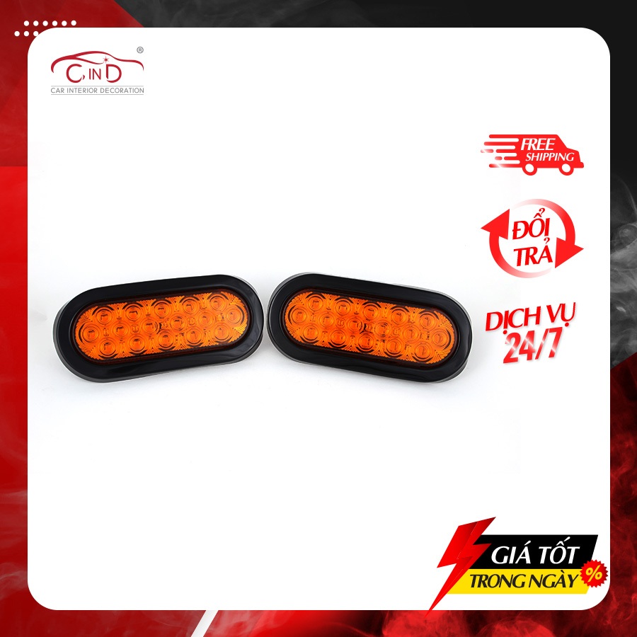 Combo 2 Đèn Led Hình Oval Xe Tải VIAIR VI019 12V Màu Vàng