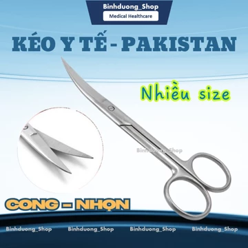 Kéo y tế cong, nhọn đủ size dùng để cắt chỉ, bông gạc trong y tế, spa, phẫu thuật, sơ cứu