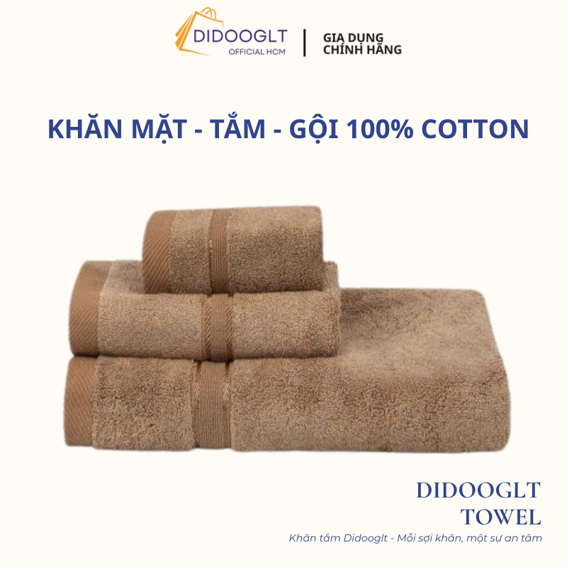 Khăn Tắm Khăn Gội Cao Cấp 100% Cotton DIDOOGLT TOWEL Chất Liệu Mềm Mại Thấm Hút Tốt (DIDOOGLT)