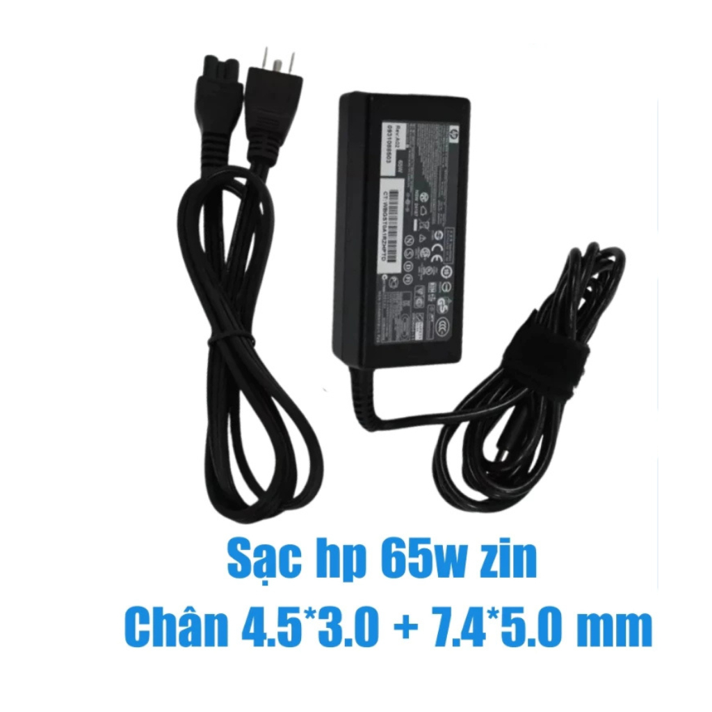 Sạc Laptop HP 65w Zin loại tốt chân kim To/ Nhỏ (4.5*3.0/ 7.4*5.0), Sạc máy tính HP sạc nhanh Adapter HP