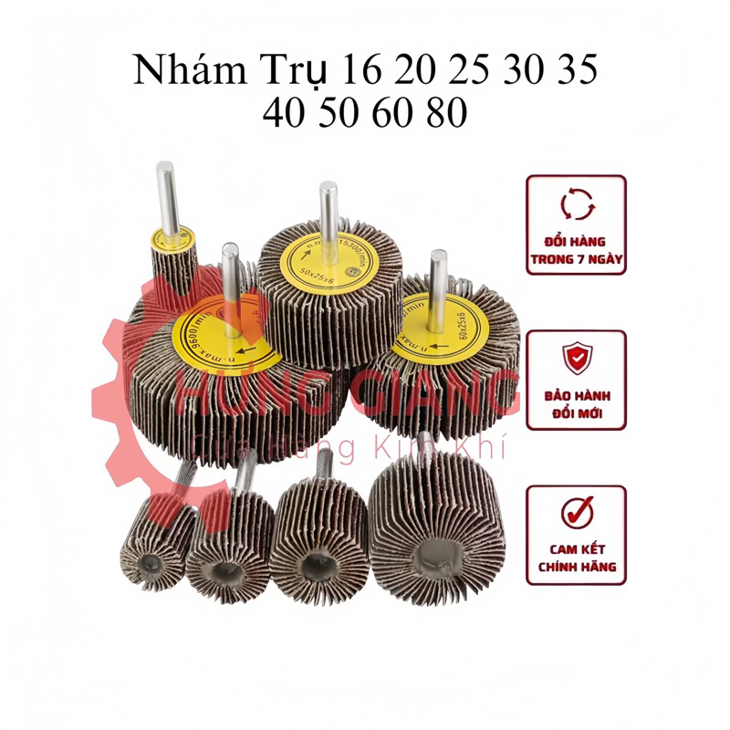[5 CÁI] Nhám Chuôi Hình Trụ, Đá Nhám trụ cỡ 16-80mm Loại Tốt