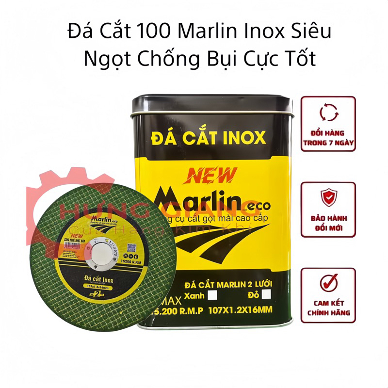 100 Viên Đá Cắt Inox,Kim Loại Marlin Siêu Ngọt, Không Bụi Chuyên Dụng